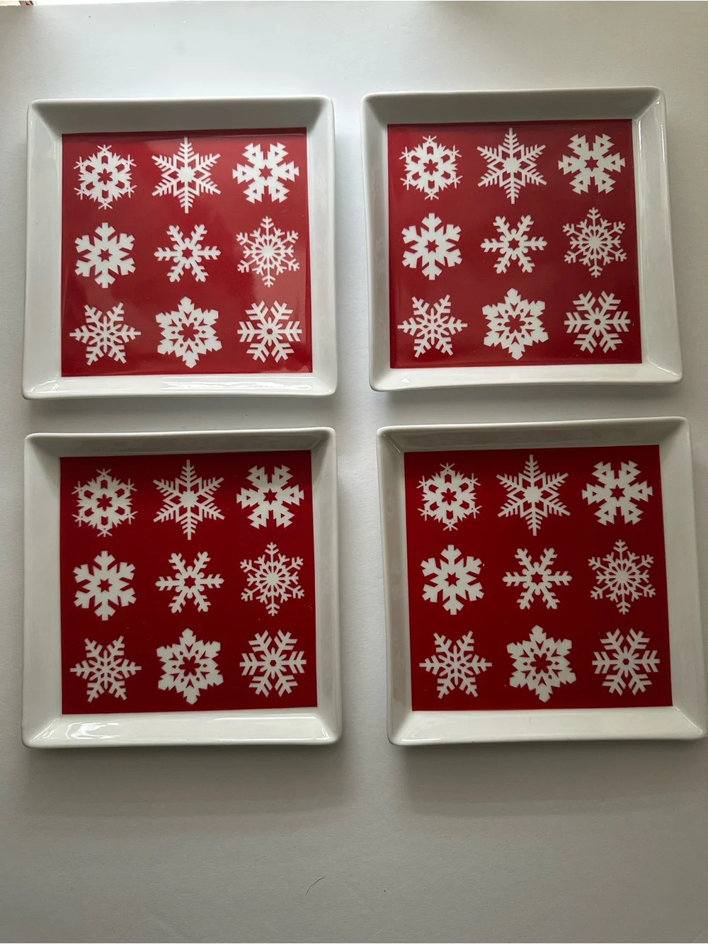 Crate & Barrel Holiday Snowflake Plates